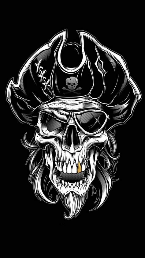 Pirate skull Wallpaper Cool Skull Drawings, Skull Sketch, Tattoo Art ...