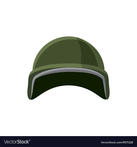 Military helmet icon cartoon style Royalty Free Vector Image