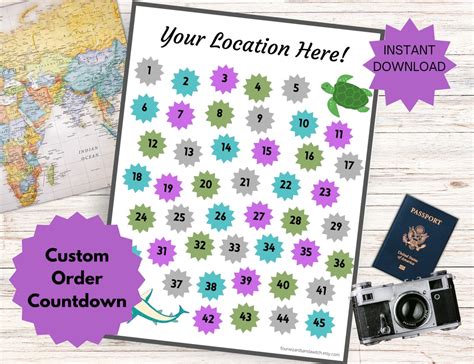 Custom Vacation Countdown Calendar, Choose Your Vacation Destination - Etsy