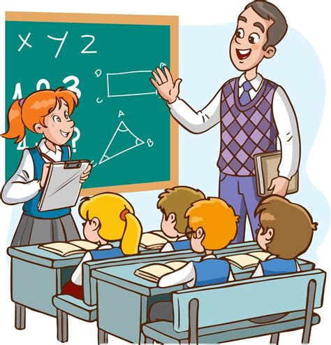 teacher and students are studying in the classroom cartoon vector 20088560 Vector Art at Vecteezy