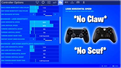 BEST No Claw + No Scuf Controller Settings/Sensitivity/Binds/Deadzone (Fortnite Chapter 2 Season ...