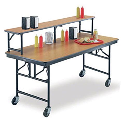 Midwest Folding 30"x72" Mobile Buffet/Bar Table, Laminate | StageDrop