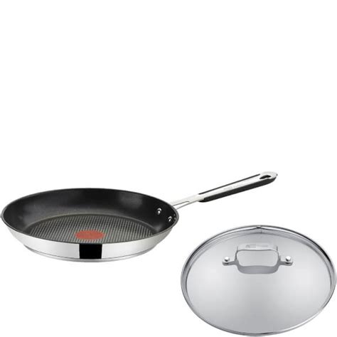 Jamie Oliver by Tefal Stainless Steel Frying Pan & Glass Pan Lid - 28cm | IWOOT