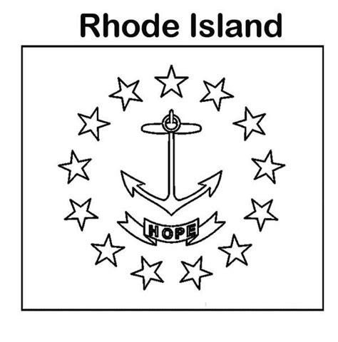 State Flag Of Rhode Island Coloring Page : Color Luna