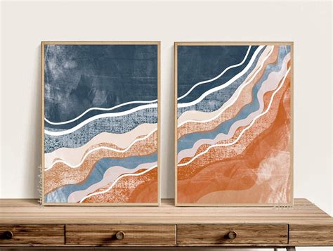 Printable Art, Abstract Beach Print, Set of 2 Prints, Beach Landscape Print, Abstract Minimal ...