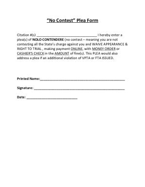 Fillable Online No Contest Plea Form - Blanco, Texas Fax Email Print ...