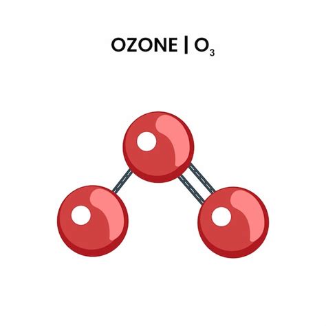 Premium Vector | Structural chemical formula of ozone greenhouse gas ...