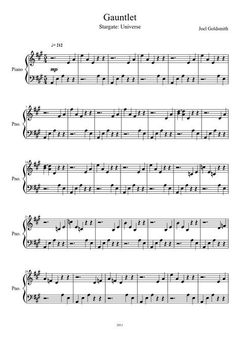 Stargate: Universe - Gauntlet sheet music download free in PDF or MIDI