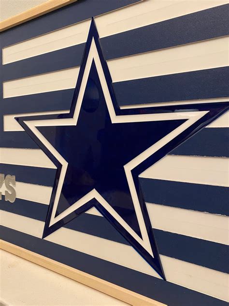 Dallas Cowboys Wooden Flag With Epoxy Logo - Etsy