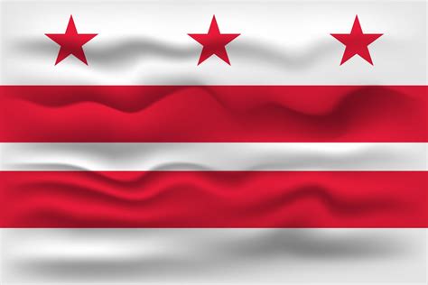 Waving flag of the District of Columbia state. Vector illustration ...