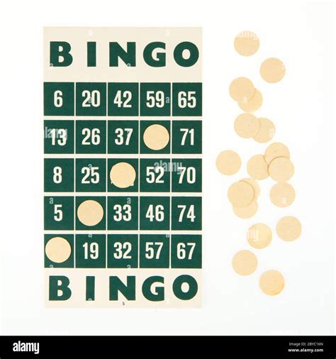 Green bingo card isolated Stock Photo - Alamy