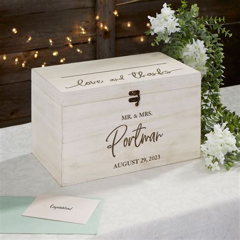 Classic Elegance Personalized Wedding Wood Card Box, Wedding Advice Box ...