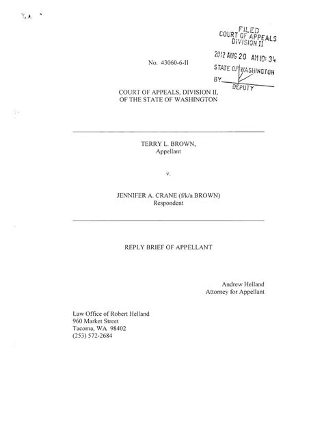 Appellant's Reply Brief - Washington State Courts