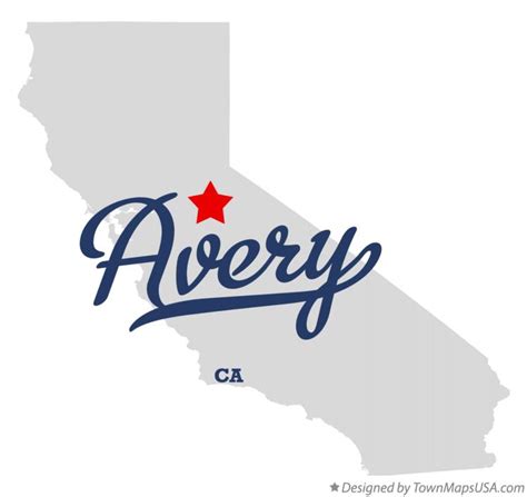 Map of Avery, CA, California