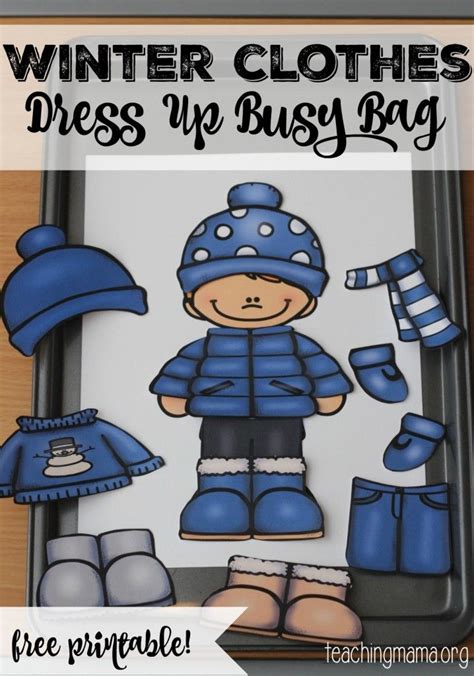 Winter Clothes Dress Up Busy Bag | Winter activities preschool, Winter theme preschool, Winter ...