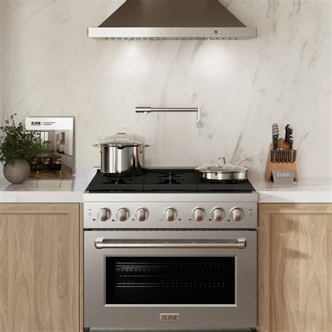 ZLINE Package - 36" Gas Range, Range Hood, Microwave, Refrigerator wit – Premium Home Source