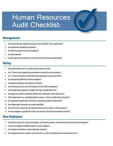 14+ FREE Hr Audit Checklist Templates in PDF | DOC | XLS