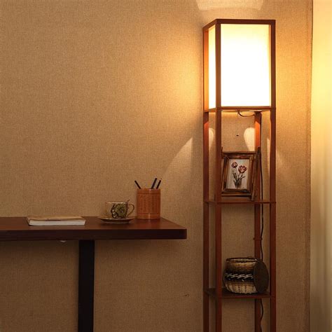 Wooden Floor Lamps With Shelves | Light Fixtures Design Ideas
