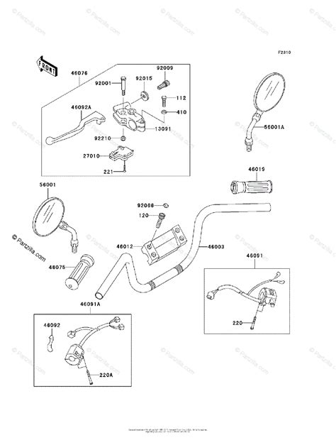 Kawasaki Motorcycle 2005 OEM Parts Diagram for HANDLEBAR | Partzilla.com