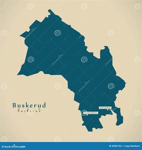 Modern Map - Buskerud Norway NO Stock Illustration - Illustration of ...