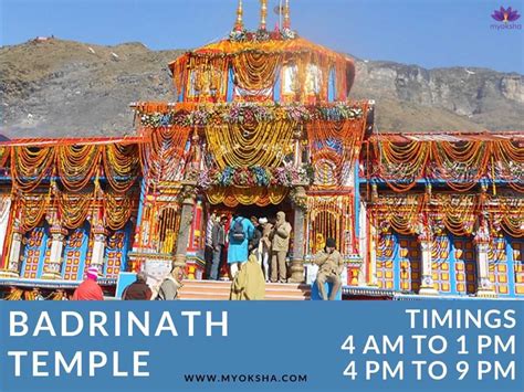 Badrinath Temple Darshan Timings, Opening & Closing Dates 2019