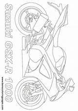 Suzuki Gsxr 1000 coloring page sketch template