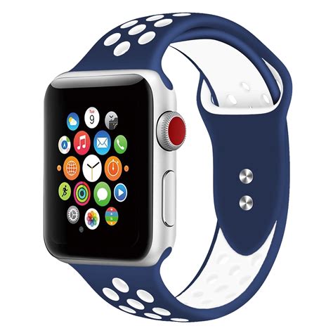 Silicone Sport Band for Apple Watch Band 38mm 40mm 42mm 44mm, Replacement Strap Band Compatible ...