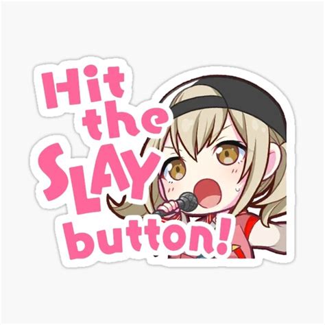 "hit the slay button kohane azusawa meme project sekai" Sticker for Sale by Akiro Rowan | Redbubble