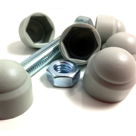 100 PACK, M12 (12mm) GREY NUT & BOLT PLASTIC/NYLON COVER CAP, 19mm ACROSS FLATS | eBay