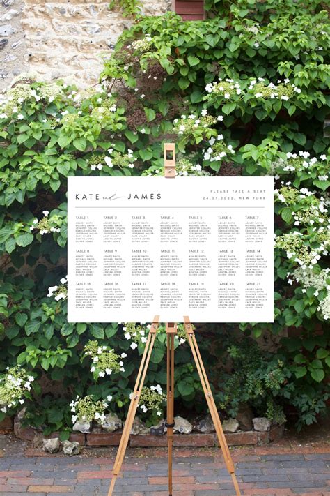 Modern Wedding Seating Chart Template Elegant Wedding Seating - Etsy