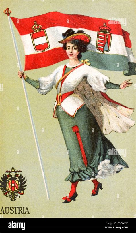 Personification of the Austro-Hungarian Empire with Flag Stock Photo - Alamy