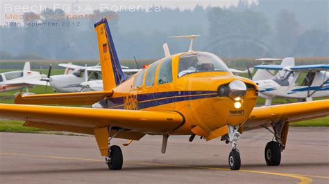 Beechcraft F33A Bonanza - Take off and close taxiing at Mengen-Hohentengen airport - YouTube