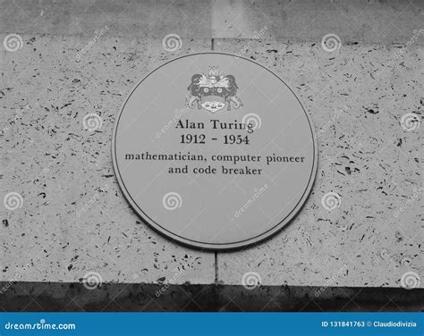 Alan Turing Blue Plaque in Cambridge in Black and White Editorial Stock Photo - Image of ...