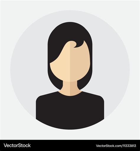 Female face avatar round flat icon with women Vector Image