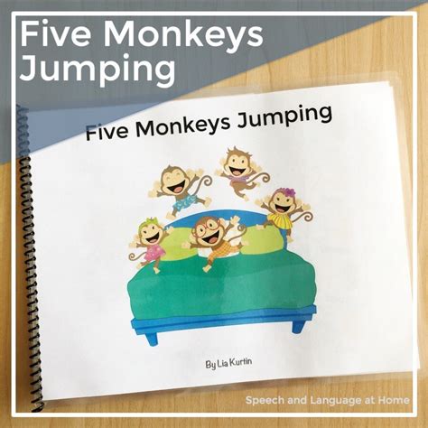 Five Little Monkeys Early Songs Interactive Books Preschool AAC Vocabulary Printable Speech ...