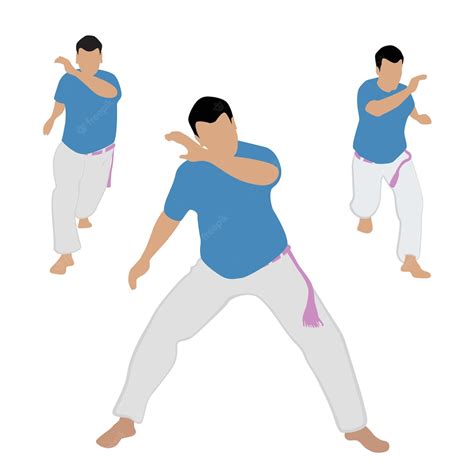 Bailarina de capoeira bailando ginga. ilustración vectorial en blanco | Vector Premium