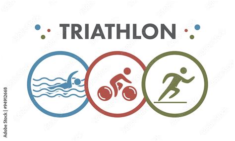 Triathlon logo and icon. Swimming, cycling, running symbols Stock ...