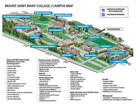 Campus Map & Directions | Mount Saint Mary College