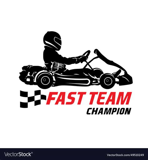 Go kart racing logo design Royalty Free Vector Image