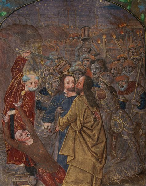 File:The Betrayal Peter raises his sword; Judas hangs himself (f. 45v) Cropped.jpg - Wikimedia ...