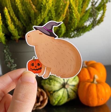 Capybara Halloween Sticker - Etsy