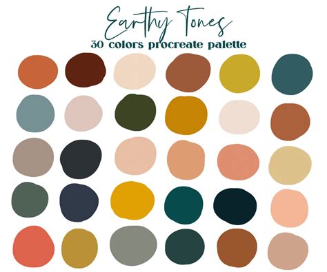 Earthy Tones Procreate Color Palette / Ipad Procreate Swatches - Etsy | Earthy color palette ...