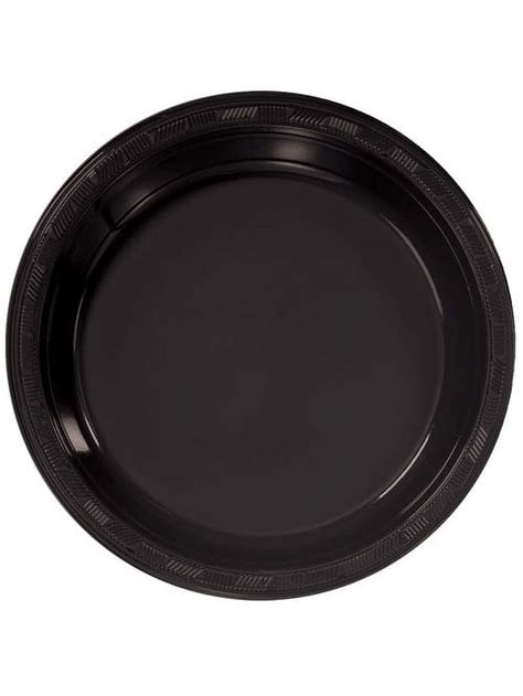 9" Black Plastic Plates 50ct. - Walmart.com