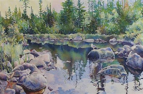 Lake Landscape Painting Lake Scene Watercolor Lake Landscape - Etsy ...