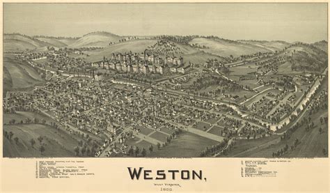 1900 Panoramic Map of Weston West Virginia - Etsy