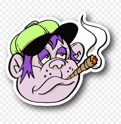 Download cartoon monkey smoking joint sticker - cartoon monkey smoking ...