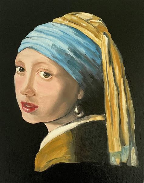 Girl With A Pearl Earring Painting by Terry Schulman | Pixels