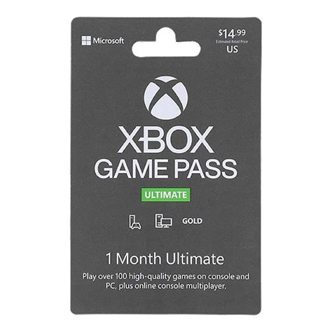 XBOX Game Pass Gift Card, 1 each