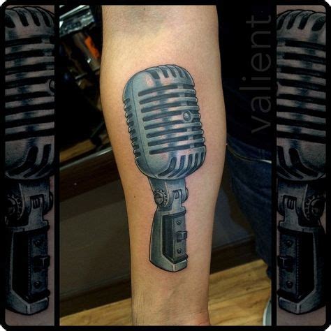 One of the most realistic mic tattoos I've ever seen! By #ValientArt | Mic tattoo, Traditional ...