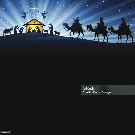 Christmas Nativity Scene Stock Illustration - Download Image Now ...